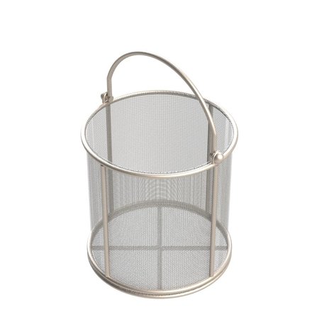 ANYSIZEBASKET Round Wire Mesh Basket: 6Dia. x 6H, 304 SS, 3/16 Rod Frame, Mesh: 8 x .047 TMT-060RND060-C08S